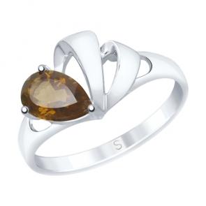 Серебряное кольцо SOKOLOV с раухтопазом 92011586 фото