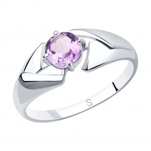 Серебряное кольцо SOKOLOV с аметистом 92011603 фото