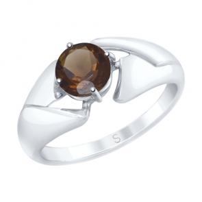 Серебряное кольцо SOKOLOV с раухтопазом 92011604 фото