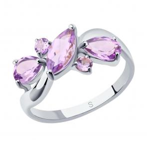 Серебряное кольцо SOKOLOV с аметистом 92011658-91 фото