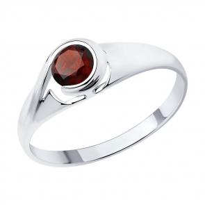 Серебряное кольцо SOKOLOV с гранатом 92011663 фото