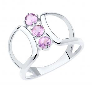 Серебряное кольцо SOKOLOV с аметистом 92011923 фото