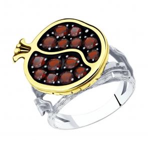 Кольцо из лимонного серебра SOKOLOV с гранатом 92011937-91 фото