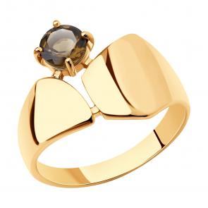 Кольцо из золочёного серебра SOKOLOV с раухтопазом 92011958 фото