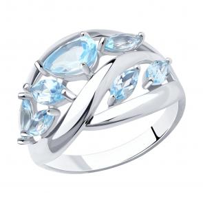 Серебряное кольцо SOKOLOV с топазом 92011978 фото