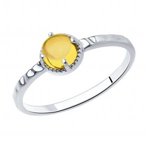 Серебряное кольцо SOKOLOV с цитрином 92012102 фото