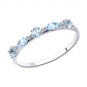 Серебряное кольцо SOKOLOV с топазом 92012116 фото