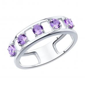 Серебряное кольцо SOKOLOV с аметистом 92012125 фото