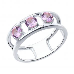 Серебряное кольцо SOKOLOV с аметистом 92012128 фото