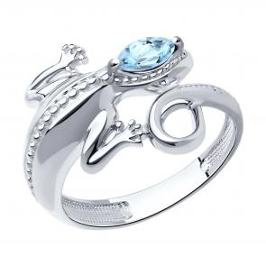 Серебряное кольцо SOKOLOV с топазом 92012140 фото