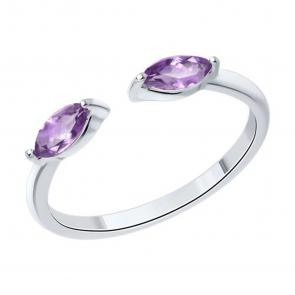 Серебряное кольцо SOKOLOV с аметистом 92012157 фото