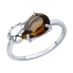 Серебряное кольцо SOKOLOV с раухтопазом 92014217 фото