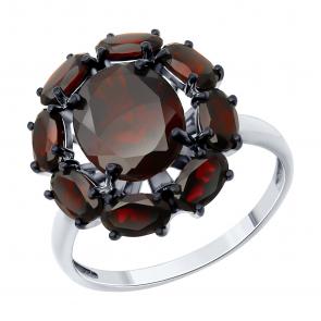 Серебряное кольцо SOKOLOV с гранатом 92014299 фото