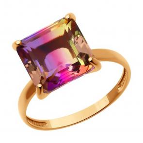 Кольцо из золочёного серебра SOKOLOV с ситаллом 92014377 фото