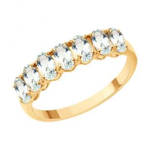 Кольцо из золочёного серебра SOKOLOV с празиолитом 92014499 фото