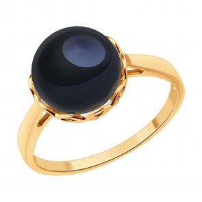 Кольцо из золочёного серебра SOKOLOV с жемчугом 92014586 фото