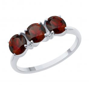 Серебряное кольцо SOKOLOV с гранатом 92014639 фото