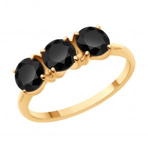 Кольцо из золочёного серебра SOKOLOV с шпинелью 92014643 фото