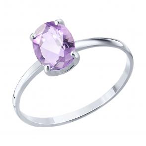 Серебряное кольцо SOKOLOV с аметистом 92014645 фото