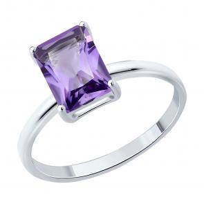 Серебряное кольцо SOKOLOV с аметистом 92014650 фото