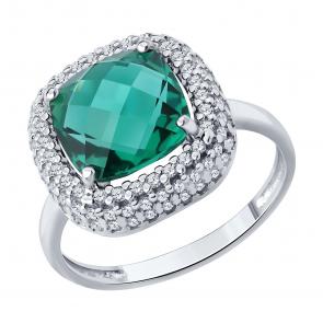 Серебряное кольцо SOKOLOV с фианитом и кварцем 92014658 фото