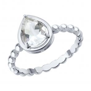 Серебряное кольцо SOKOLOV с горным хрусталём 92014696 фото