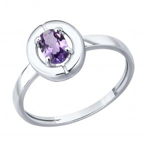 Серебряное кольцо SOKOLOV с аметистом 92014841 фото
