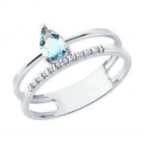 Серебряное кольцо SOKOLOV с фианитом 92014844 фото