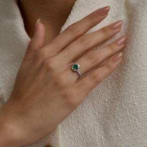 Серебряное кольцо SOKOLOV с фианитом и агатом 92014855 фото