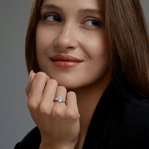 Серебряное кольцо SOKOLOV с топазом и фианитом 92014862 фото