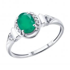 Серебряное кольцо SOKOLOV с фианитом и агатом 92014883 фото