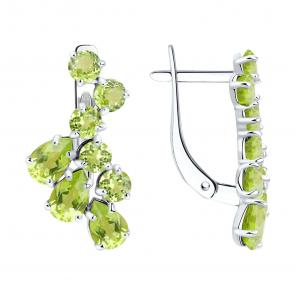 Серебряные серьги SOKOLOV с хризолитом 92020720-91 фото