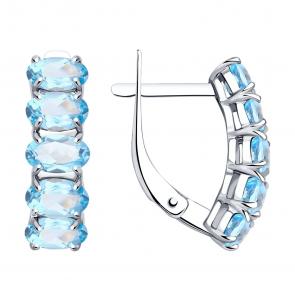 Серебряные серьги SOKOLOV с топазом 92021028 фото