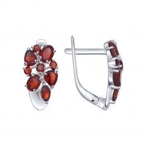 Серебряные серьги SOKOLOV с гранатом 92021248 фото