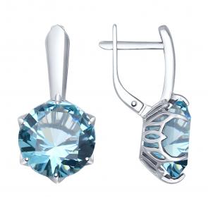 Серебряные серьги SOKOLOV с ситаллом цвета Топаз 92021355 фото