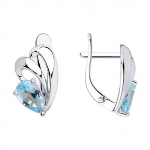 Серебряные серьги SOKOLOV с топазом 92021753 фото