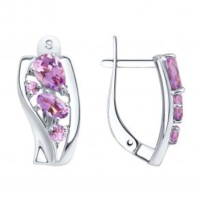 Серебряные серьги SOKOLOV с аметистом 92021809 фото