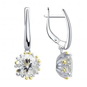 Серебряные серьги SOKOLOV с горным хрусталём 92021898 фото