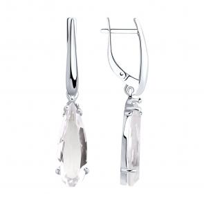 Серебряные серьги SOKOLOV с горным хрусталём 92021960 фото
