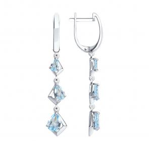 Серебряные серьги SOKOLOV с топазом 92021984-91 фото