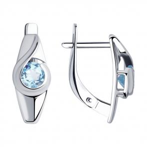 Серебряные серьги SOKOLOV с топазом 92021997 фото