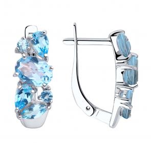 Серебряные серьги SOKOLOV с топазом 92022014 фото