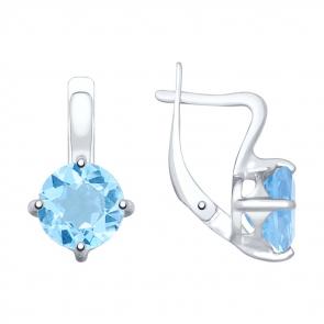 Серебряные серьги SOKOLOV с топазом 92022036 фото