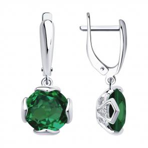 Серебряные серьги SOKOLOV с фианитом и кварцем 92022047 фото