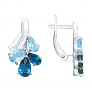 Серебряные серьги SOKOLOV с топазом и Лондон топазом 92022081 фото