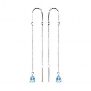 Серебряные серьги SOKOLOV с топазом 92022153-91 фото