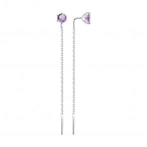 Серебряные серьги SOKOLOV с аметистом 92022163 фото