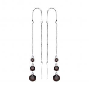 Серебряные серьги SOKOLOV с гранатом 92022166 фото