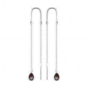 Серебряные серьги SOKOLOV с гранатом 92022187 фото