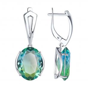 Серебряные серьги SOKOLOV с ситаллом 92022233 фото